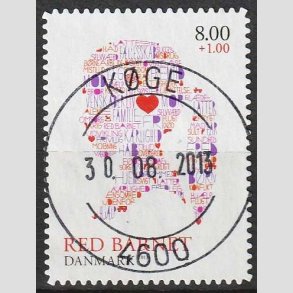 FRIMRKER DANMARK | 2013 - AFA 1747a - Red Barnet - 8,00 + 1,00 Kr. flerfarvet - Pragt Stemplet Kge