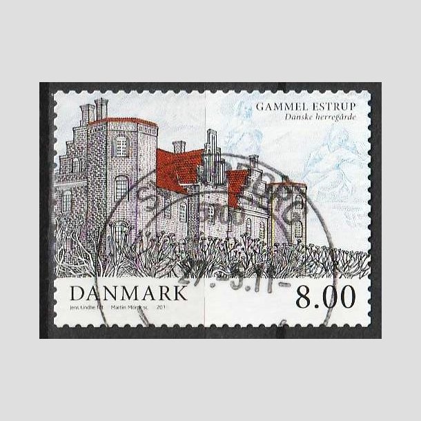 FRIM�RKER DANMARK | 2011 - AFA 1657E - Danske herreg�rde I. - 8,00 Kr. Gl. Estrup - Lux Stemplet 