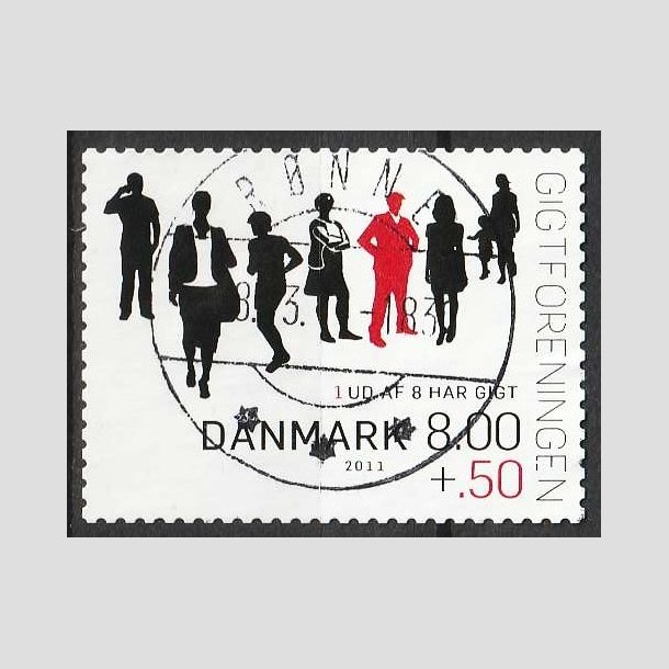 FRIMRKER DANMARK | 2011 - AFA 1646E - Gigtforeningen - 8,00 Kr. + 0,50 Kr. - Pragt Stemplet Rnne