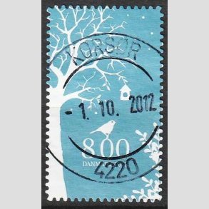 FRIM�RKER DANMARK | 2012 - AFA 1722a - Vinter - 8,00 Kr. flerfarvet - Pragt Stemplet