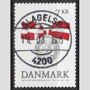 FRIM�RKER DANMARK | 2015 - AFA 1814 - Danske ordener - 7,00 Kr. flerfarvet - Pragt Stemplet 