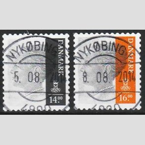 FRIMRKER DANMARK | 2012/13 - AFA 1688+1737 - Dronning Margrethe II - 14 + 16 kr.  - Pragt Stemplet