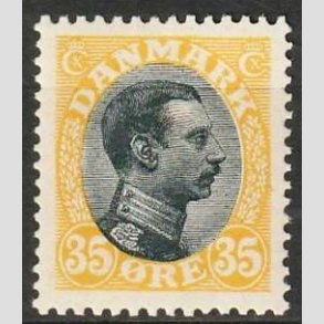 FRIMRKER DANMARK | 1918-20 - AFA 104 - Chr. X 35 re gul/sort - Postfrisk