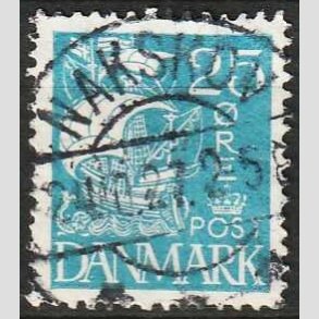 FRIM�RKER DANMARK | 1927 - AFA 171 - Karavel 25 �re bl� - Lux Stemplet Nakskov