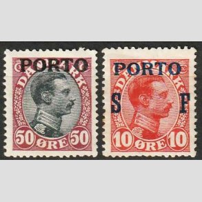 FRIMRKER DANMARK | 1921 - AFA 7+8 - 50 re + 10 re SF - Postfrisk og Ubrugt