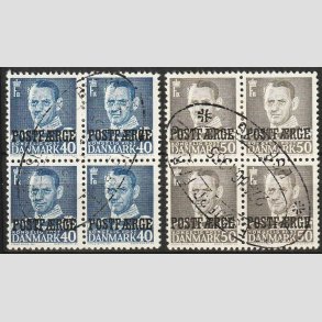 FRIMRKER DANMARK | 1949-50 - AFA 33+34 - 40+50 re 4-blok POSTFRGE - Pnt stemplet