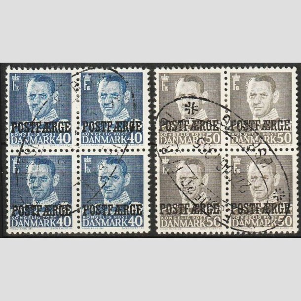 FRIMRKER DANMARK | 1949-50 - AFA 33+34 - 40+50 re 4-blok POSTFRGE - Pnt stemplet