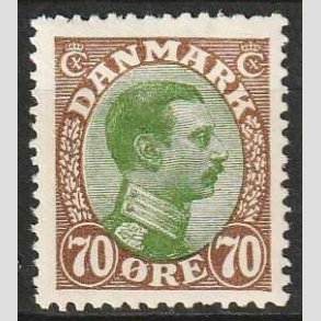 FRIMRKER DANMARK | 1918-20 - AFA 108 - Chr. X 70 re brun/grn - Postfrisk