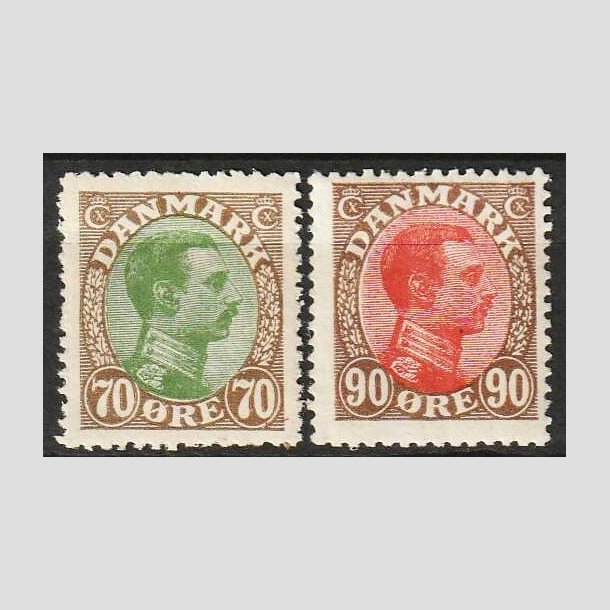FRIMRKER DANMARK | 1918-20 - AFA 108+109 - Chr. X 70 + 90 re - Postfrisk