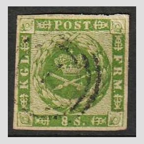 FRIMRKER DANMARK | 1858-62 - AFA 8 - 8 Skilling grn - Stemplet