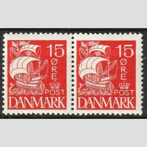 FRIM�RKER DANMARK | 1927 - AFA 169 - Karavel 15 �re r�d i parstykke - Postfrisk