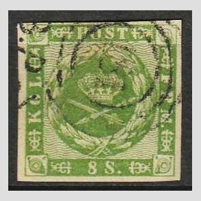 FRIMRKER DANMARK | 1858-62 - AFA 8 - 8 Skilling grn - Stemplet