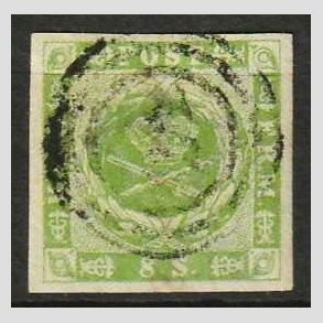 FRIMRKER DANMARK | 1854-57 - AFA 5 - 8 Skilling grn - Stemplet