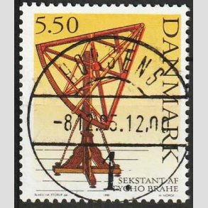 FRIM�RKER DANMARK | 1995 - AFA 1102 - Tycho Brahe - 5,50 Kr. flerfarvet - Lux Stemplet Horsens