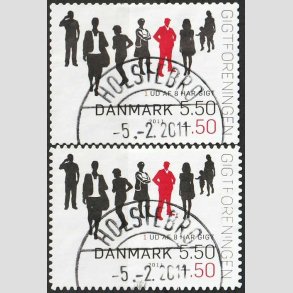 FRIMRKER DANMARK | 2011 - AFA 1641E+41Ea - Gigtforeningen - 5,50 Kr. + 0,50 Kr. st - Lux Stemplet 