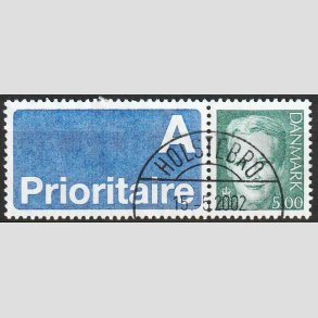 FRIMRKER DANMARK | 2000 - AFA 1245v - Dronning Margrethe II - 5,00 kr. A-vignet - Pragt Stemplet