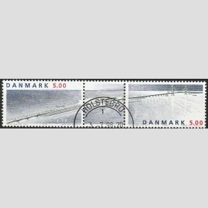 FRIM�RKER DANMARK | 1998 - AFA 1174-75 - Sammentryk med vignet - 5,00 Kr. - Pragt Stemplet 