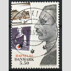 FRIMRKER DANMARK | 2001 - AFA 1296 - HAFNIA 01 UDSTILLING - 5,50 Kr. - Lux Stemplet Roskilde