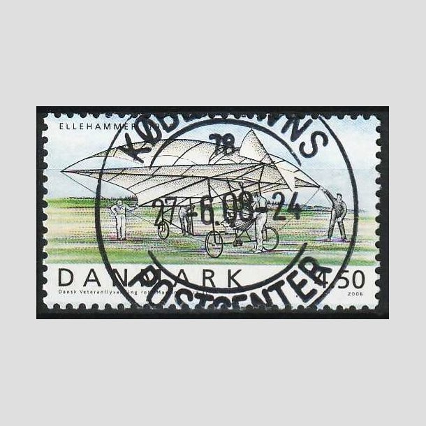 FRIM�RKER DANMARK | 2006 - AFA 1478 - Ellehammer - 4,50 Kr. flerfarvet - Pragt Stemplet 