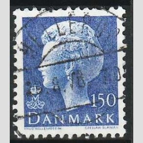 FRIMRKER DANMARK | 1978 - AFA 654 - Dronning Margrethe - 150 re bl - Stemplet Hellerup