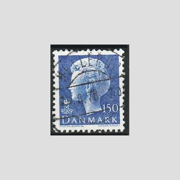 FRIMRKER DANMARK | 1978 - AFA 654 - Dronning Margrethe - 150 re bl - Stemplet Hellerup