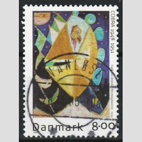 FRIM�RKER DANMARK | 2006 - AFA 1487 - COBRA-malere - 8,00 Kr. flerfarvet - Pragt Stemplet Vanl�se