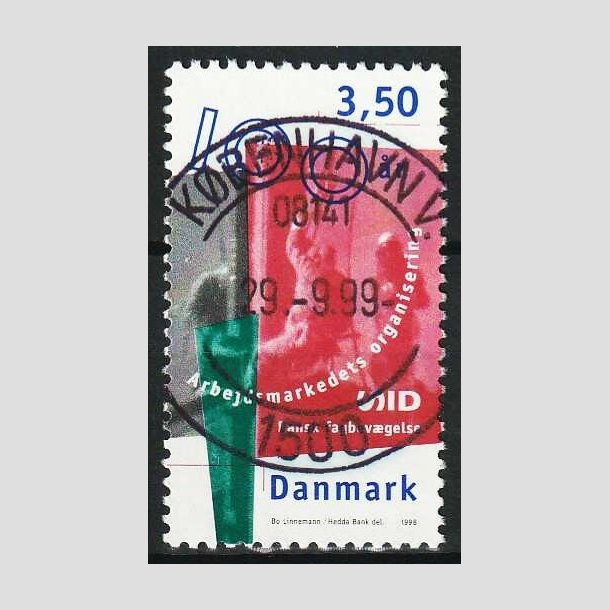 FRIM�RKER DANMARK | 1998 - AFA 1164 - Arbejdsmarkedet org. 100 �r - 3,50 Kr. - Pragt Stemplet