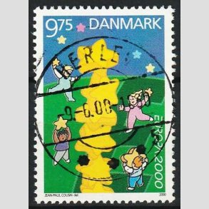 FRIMRKER DANMARK | 2000 - AFA 1256 - Europamrke - 9,75 Kr. flerfarvet - Pragt Stemplet Herlev