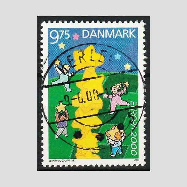 FRIM�RKER DANMARK | 2000 - AFA 1256 - Europam�rke - 9,75 Kr. flerfarvet - Pragt Stemplet Herlev
