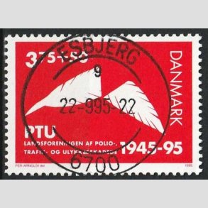 FRIMRKER DANMARK | 1995 - AFA 1096 - PTU - 3,75 Kr. + 50 re rd - Pragt Stemplet 