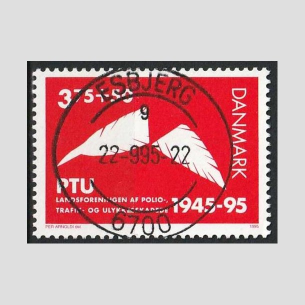 FRIMRKER DANMARK | 1995 - AFA 1096 - PTU - 3,75 Kr. + 50 re rd - Pragt Stemplet 