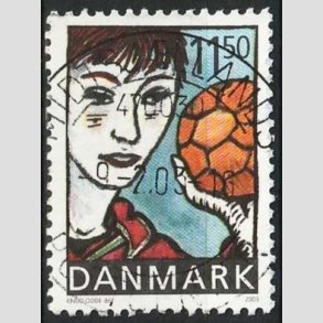 FRIMRKER DANMARK | 2002 - AFA 1345 - Sport og ungdom - 11,50 Kr. Hndbold - Pragt Stemplet