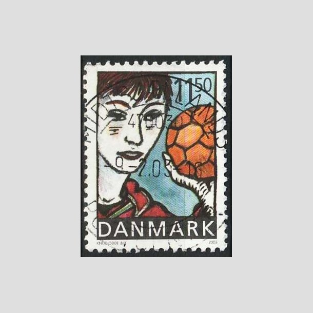 FRIMRKER DANMARK | 2002 - AFA 1345 - Sport og ungdom - 11,50 Kr. Hndbold - Pragt Stemplet