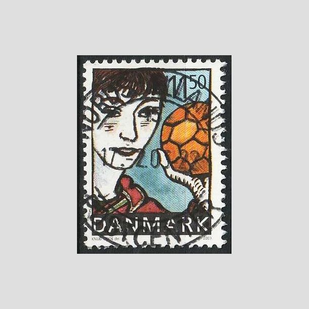FRIMRKER DANMARK | 2002 - AFA 1345 - Sport og ungdom - 11,50 Kr. Hndbold - Pragt Stemplet
