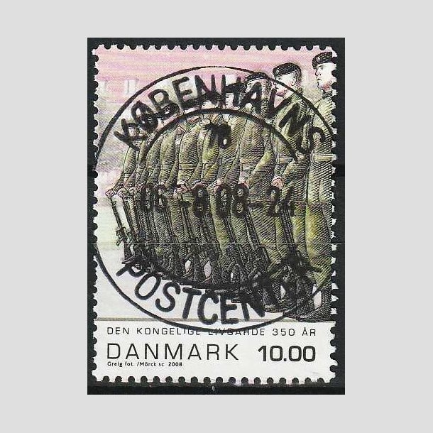 FRIM�RKER DANMARK | 2008 - AFA 1534 - Livgarden 350 �r. - 10,00 Kr. flerfarvet - Lux Stemplet 