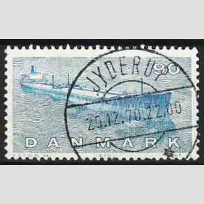 FRIM�RKER DANMARK | 1970 - AFA 506 - Dansk Skibsfart - 90 �re bl�gr�n/bl� - Pragt Stemplet Jyderup