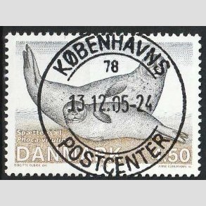 FRIM�RKER DANMARK | 2005 - AFA 1451 - S�ler i Danmark - 4,50 Kr. sp�ttet s�l - Pragt Stemplet