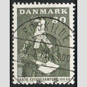 FRIM�RKER DANMARK | 1971 - AFA 509 - Dansk Kvindesamfund 100 �r - 80 �re gr�gr�n - Pragt Stemplet