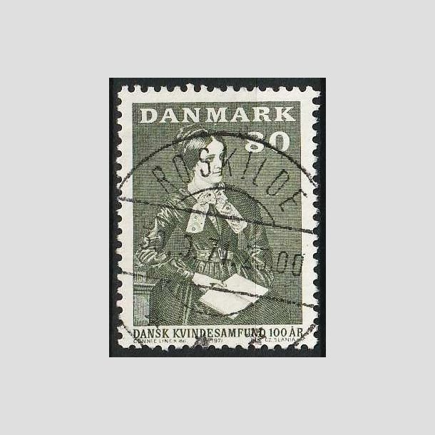 FRIM�RKER DANMARK | 1971 - AFA 509 - Dansk Kvindesamfund 100 �r - 80 �re gr�gr�n - Pragt Stemplet