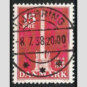 FRIM�RKER DANMARK | 1938 - AFA 244 - Stavnsb�ndet 15 �re r�d - Lux Stemplet Hj�rring