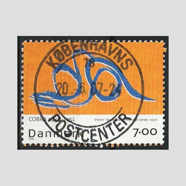 FRIM�RKER DANMARK | 2006 - AFA 1486 - Cobra-malere 9. - 7,00 Kr. Pierre Alechinsky - Pragt Stemplet 