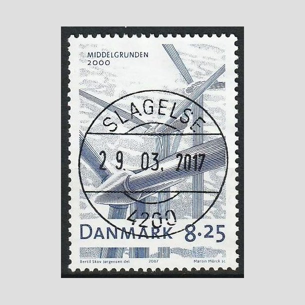 FRIM�RKER DANMARK | 2007 - AFA 1495 - Danske vindm�ller - 8,25 Kr. bl� - Lux Stemplet Slagelse