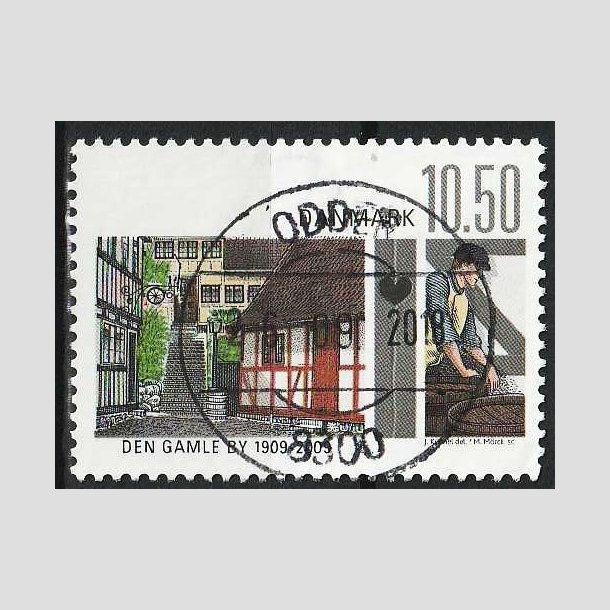 FRIM�RKER DANMARK | 2009 - AFA 1566 - Den gamle by - 10,50 Kr. flerfarvet - Pragt Stemplet
