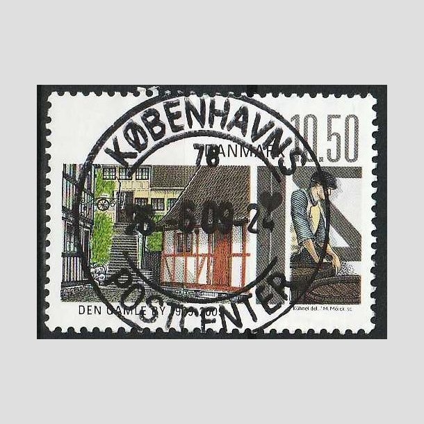 FRIM�RKER DANMARK | 2009 - AFA 1566 - Den gamle by - 10,50 Kr. flerfarvet - Pragt Stemplet
