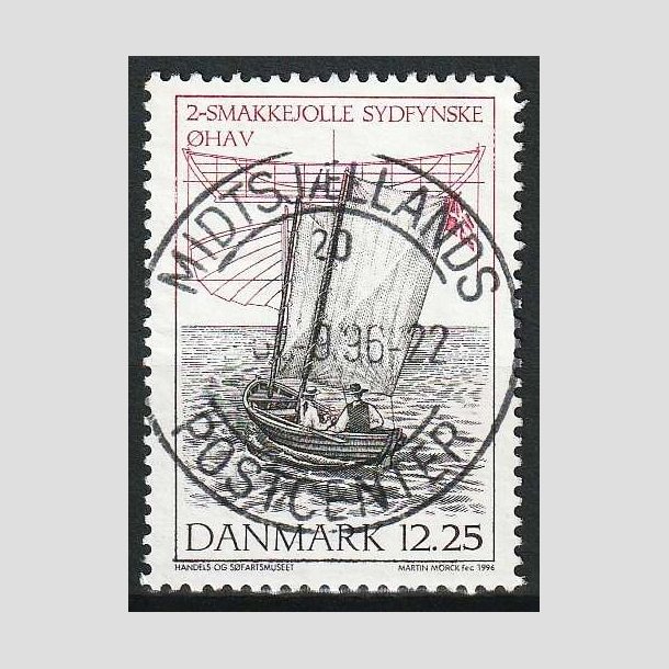 FRIMRKER DANMARK | 1996 - AFA 1121 - Danske trjoller - 12,25 Kr. flerfarvet - Pnt Stemplet