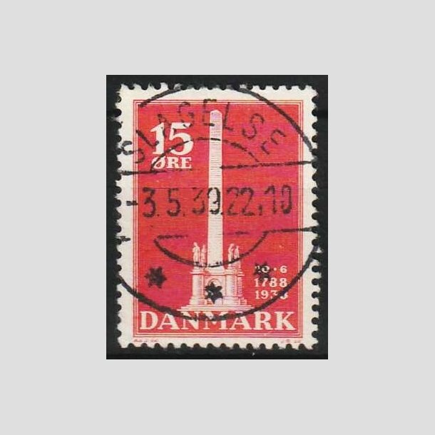 FRIMRKER DANMARK | 1938 - AFA 244 - Stavnsbndet 15 re rd - Lux Stemplet Slagelse