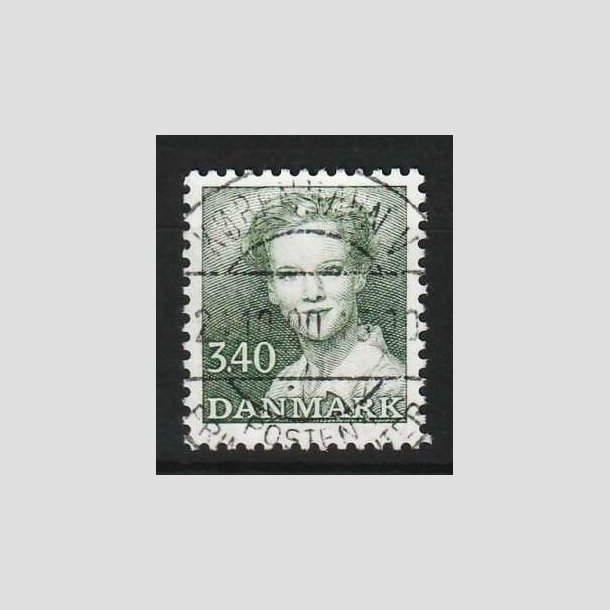 FRIMRKER DANMARK | 1989 - AFA 925 - Dronning Margrethe - 3,40 Kr. grn - Lux Stemplet