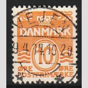 FRIM�RKER DANMARK | 1933 - AFA 202 - B�lgelinie 10 �re orange type IA - Lux Stemplet Vejen