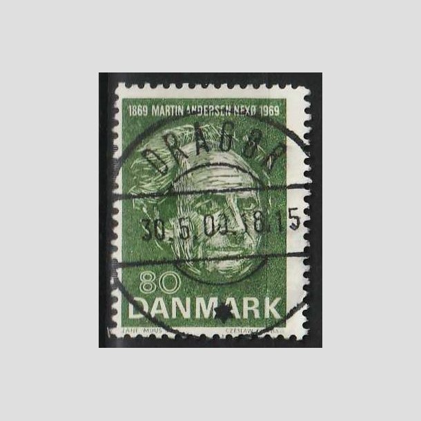 FRIM�RKER DANMARK | 1969 - AFA 485 - Martin Andersen Nex� - 80 �re gr�n - Lux Stemplet Drag�r 