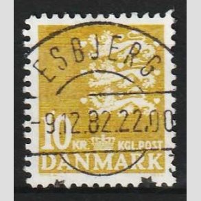 FRIMRKER DANMARK | 1976 - AFA 622 - Rigsvben 10 Kr. gul - Pragt Stemplet Esbjerg